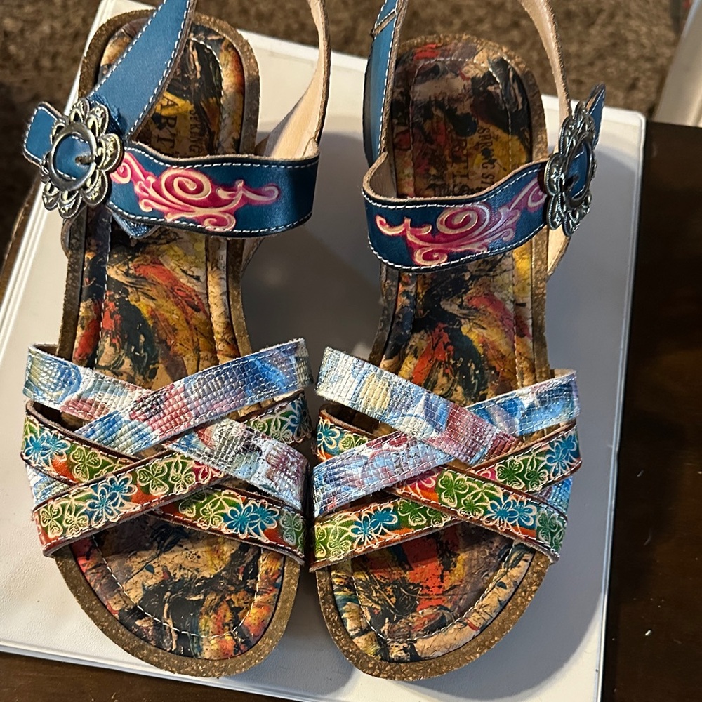 Spring Step Artistic Multicolor Sandals - Picture 1 of 8